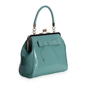 Vintage Turquoise Retro Patent Handbag