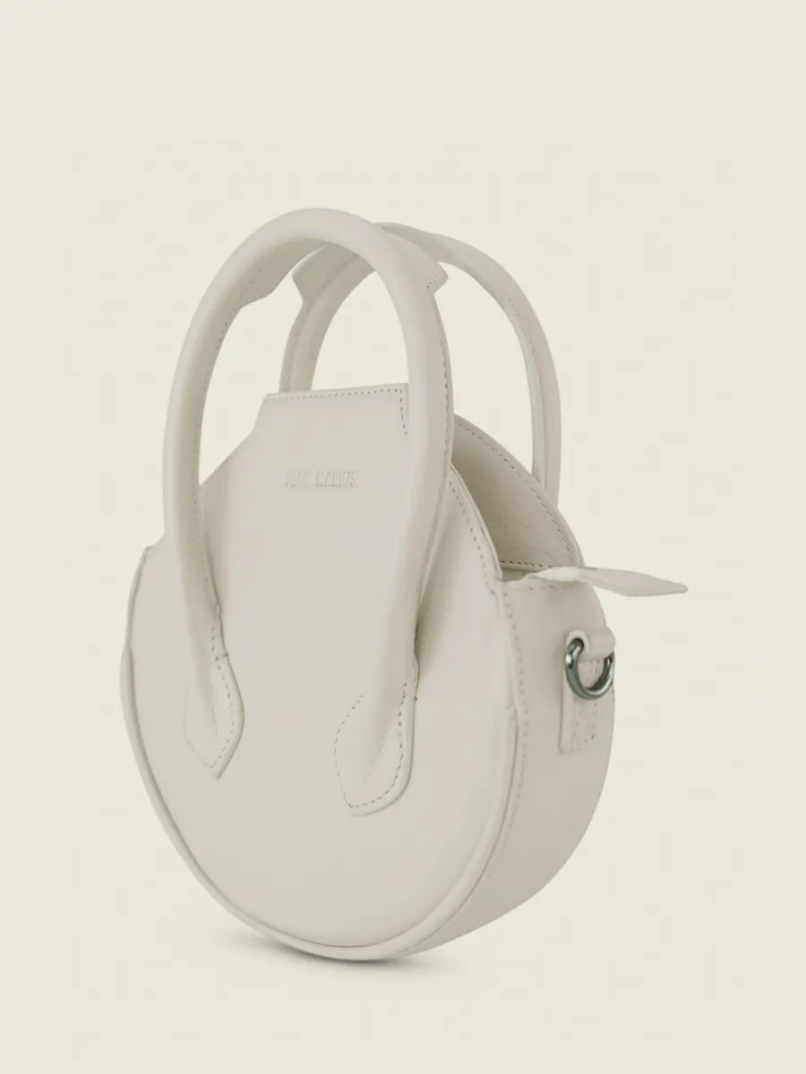 White Leather Handbag for Women - Aline Pastel Chalk | PAUL MARIUS