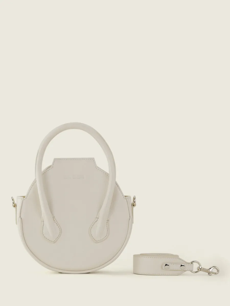 White Leather Handbag for Women - Aline Pastel Chalk | PAUL MARIUS