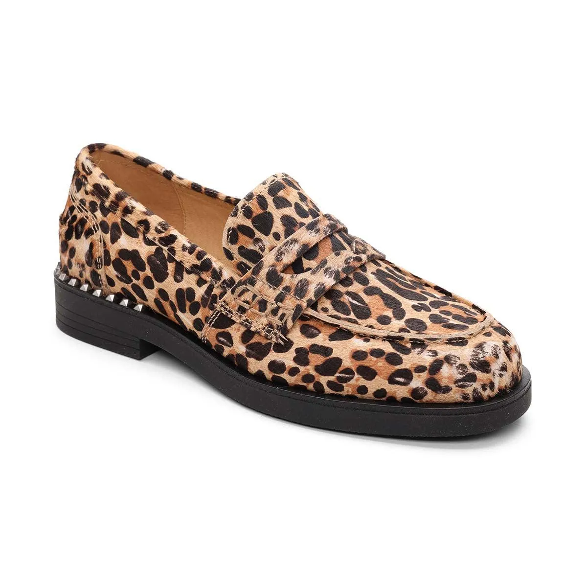 Winona Leopard Hair Calf Penny Loafer