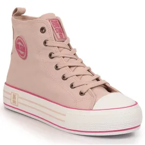 Women's high-top sneakers on the platform powder pink Big Star LL274186