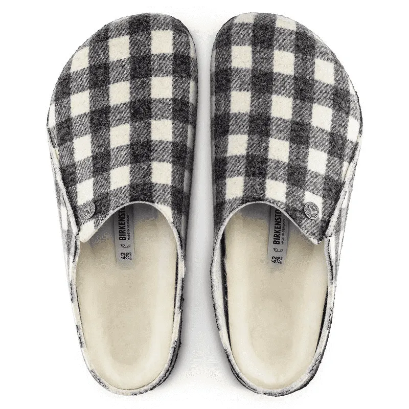 Women’s Birkenstock Zermatt Shearling Wool Felt Slipper – Plaid White