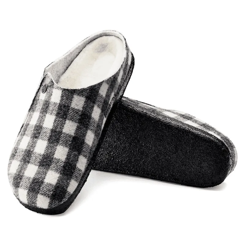 Women’s Birkenstock Zermatt Shearling Wool Felt Slipper – Plaid White