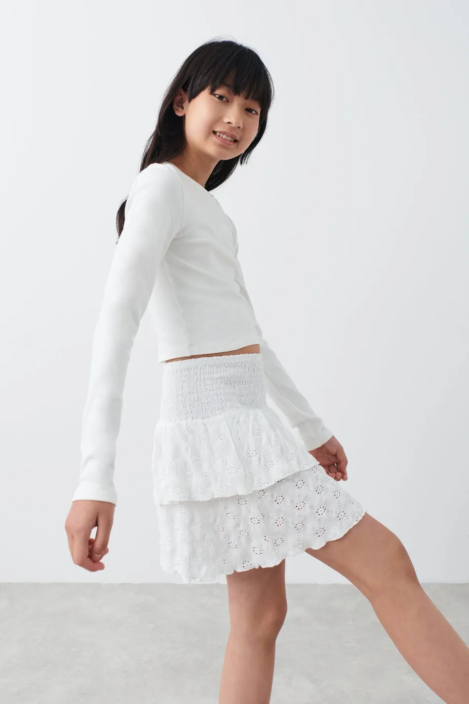 Y soft anglaise skirt