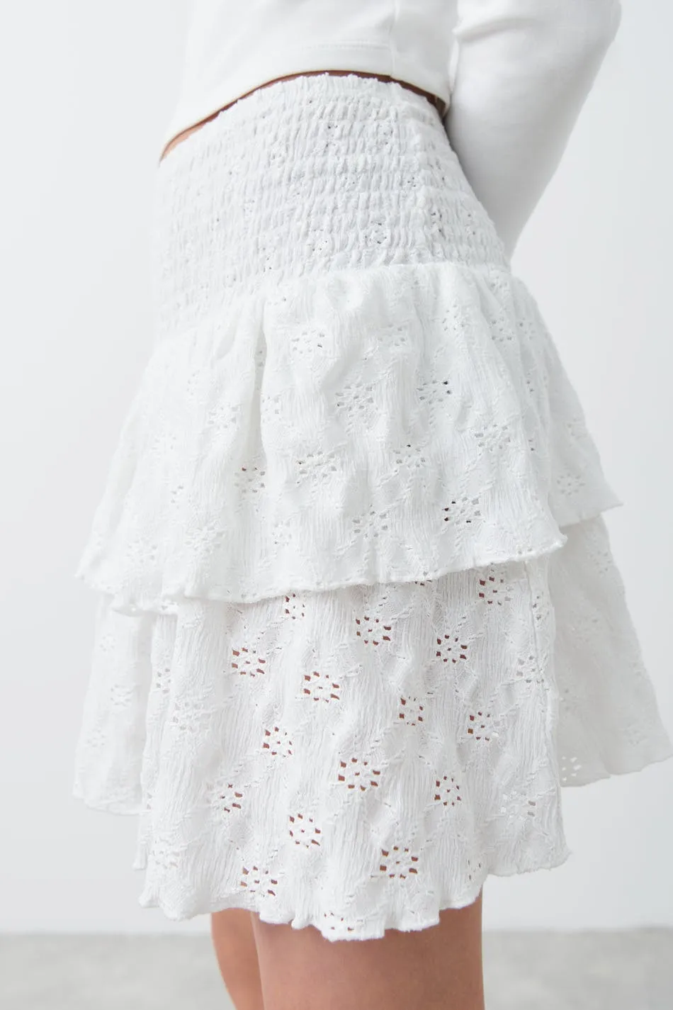 Y soft anglaise skirt