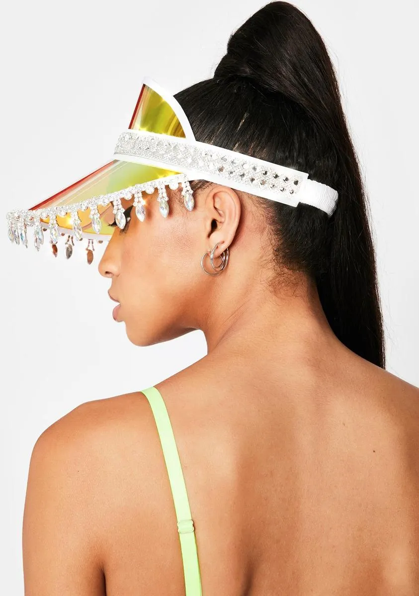 Yellow Holographic Advize Me Visor Hat-